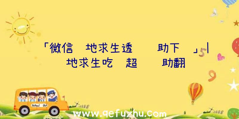 「微信绝地求生透视辅助下载」|绝地求生吃鸡超级辅助翻译